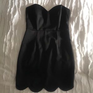 Black strapless cocktail dress
